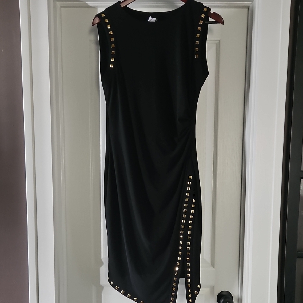 Stunning Black Gold Studded Dress
